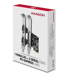 AXAGON PCEA-PSN, PCIe řadič - 1x paralelní (LPT) + 2x sériový port