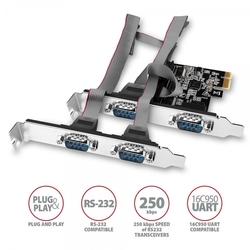 AXAGON PCEA-S4N, PCIe řadič - 4x sériový port