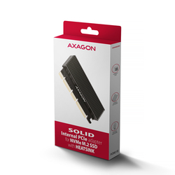 AXAGON PCEM2-XS, PCIe x16 - M.2 NVMe M-key slot adaptér, kryt s chladičem pro pasivní chlazení