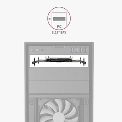 AXAGON RHD-435, kovový rámeček pro 4x 2.5" nebo 2x 2.5" HDD/SSD a 1x 3.5" HDD do 5.25" pozice