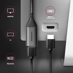 AXAGON RVC-HI2M, USB-C -> HDMI 2.0a redukce / adaptér, 4K/60Hz HDR10