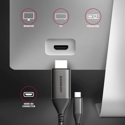 AXAGON RVC-HI2MC, USB-C -> HDMI 2.0a redukce / kabel 1.8m, 4K/60Hz HDR10