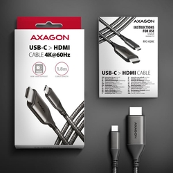 AXAGON RVC-HI2MC, USB-C -> HDMI 2.0a redukce / kabel 1.8m, 4K/60Hz HDR10