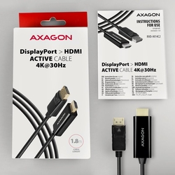 AXAGON RVD-HI14C2, DisplayPort -> HDMI 1.4 redukce / kabel 1,8m