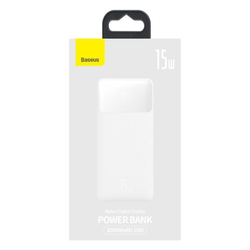 Baseus Bipow powerbanka s digitálním displejem 10000mAh 15W bílá