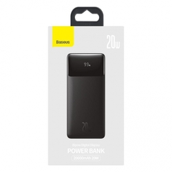 Baseus Bipow powerbanka s digitálním displejem 20000mAh 20W černá