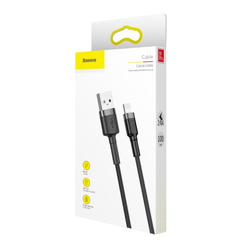 Baseus Cafule nabíjecí/datový kabel USB na Lightning 1,5A 2m, šedá-černá