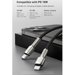 Baseus Cafule Series nabíjecí/datový kabel USB-C na Lightning PD 20W 0,25m, černá