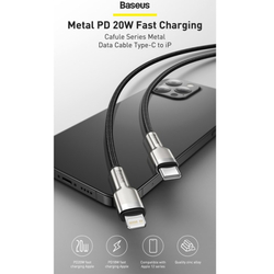 Baseus Cafule Series nabíjecí/datový kabel USB-C na Lightning PD 20W 0,25m, černá