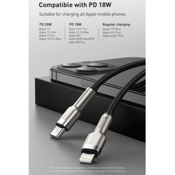 Baseus Cafule Series nabíjecí/datový kabel USB-C na Lightning PD 20W 2m, bílá