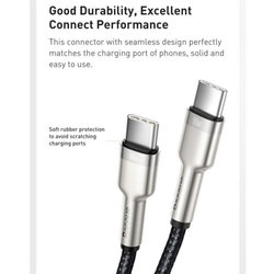 Baseus Cafule Series nabíjecí/datový kabel USB-C samec na USB-C samec s kovovými koncovkami 100W 2m, černá