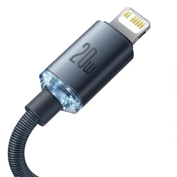 Baseus Crystal Shine Series nabíjecí, datový kabel USB-C Lightning 20W 1,2m, černá