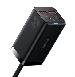 Baseus GaN3 Pro stolní rychlonabíjecí adaptér 2x USB-A, 2x USB-C 100W černá