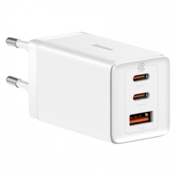 Baseus GaN5 Pro rychlonabíjecí adaptér 2x USB-C + USB-A 65W bílá