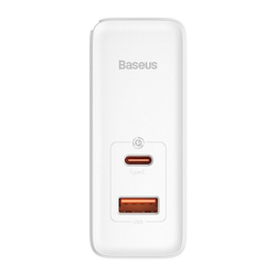 Baseus GaN5 Pro rychlonabíjecí adaptér USB-C + USB-A 100W bílá