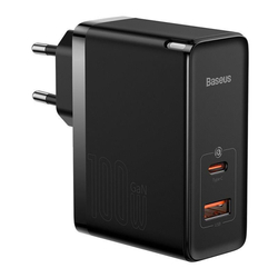 Baseus GaN5 Pro rychlonabíjecí adaptér USB-C + USB-A 100W černá