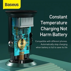 Baseus Golden Contactor duální adaptér do automobilu USB-A QC + USB-C 40W, šedá