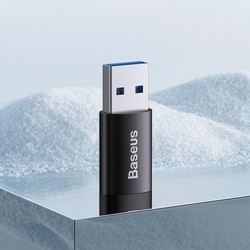 Baseus Ingenuity mini OTG adaptér USB-A 3,1A  samec na USB-C samice, černá