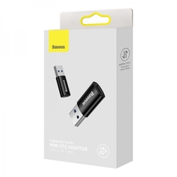 Baseus Ingenuity mini OTG adaptér USB-A 3,1A  samec na USB-C samice, černá