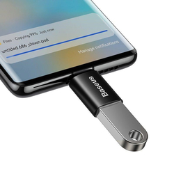 Baseus Ingenuity mini OTG adaptér USB-C samec na USB-A samice 3,1A, černá