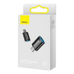 Baseus Ingenuity mini OTG adaptér USB-C samec na USB-A samice 3,1A, černá