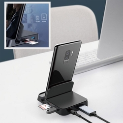 Baseus Mate Docking multifunkční stolní dock USB-C (USB-C, USB 3.0, 2*USB 2.0, 4KHDMI, microSD/SD čtečka karet)