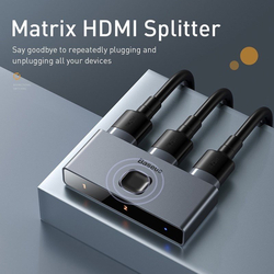 Baseus Matrix HDMI Splitter 2v1 / 1v2 šedá