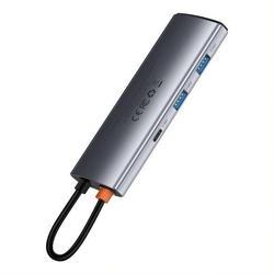 Baseus Metal Gleam Series 7v1 HUB USB-C (USB-C PD 100W, USB-C, 2* USB 3.0, HDMI, SD TF port) šedá