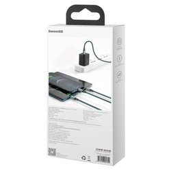 Baseus Rapid Series nabíjecí/datový kabel 3v1 USB-C/ (microUSB + Lightning  PD 20W + USB-C) 1.5m zelená