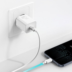 Baseus Super SI set adaptéru USB-C 20W a kabelu USB-C do Lightning 1m, bílá