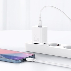 Baseus Super SI set adaptéru USB-C 20W a kabelu USB-C do Lightning 1m, bílá