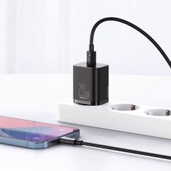 Baseus Super SI set adaptéru USB-C 20W a kabelu USB-C do Lightning 1m, černá