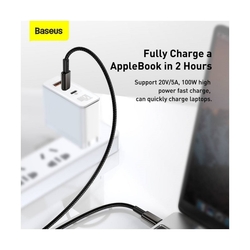 Baseus Tungsten Gold rychlonabíjecí / datový kabel USB-C na USB-C 100W 1m, černá