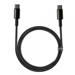 Baseus Tungsten Gold rychlonabíjecí / datový kabel USB-C na USB-C 100W 1m, černá