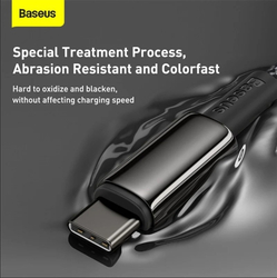 Baseus Tungsten Gold rychlonabíjecí / datový kabel USB-C na USB-C 100W 2m, černá