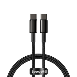 Baseus Tungsten Gold rychlonabíjecí / datový kabel USB-C na USB-C 100W 2m, černá