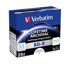 Verbatim Blu-ray BD-R M-Disc Printable 4x, 25GB, 5 ks (Jewel)