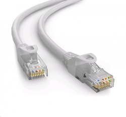 C-TECH kabel patchcord Cat6e, UTP, šedá, 25m