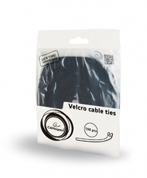 Cablexpert stahovací pásky na suchý zip, 210mm, černé, 100ks