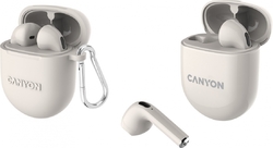 CANYON TWS6BE Bluetooth bezdrátová sluchátka s mikrofonem, béžová