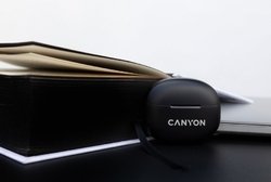 CANYON TWS8B Bluetooth bezdrátová sluchátka s mikrofonem, černá