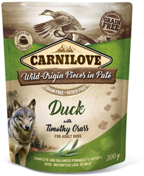 Carnilove Dog Pouch Paté Duck with Timothy Grass 300g kapsičky pro psy