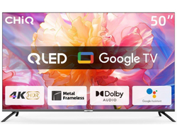 CHiQ U50QM8E TV 50", UHD, QLED, smart, Google TV, dbx-tv, Dolby Audio, Frameless