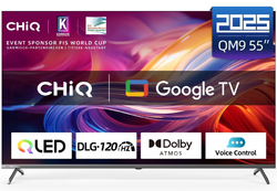 CHiQ U55QM9V TV 55", UHD, QLED, Google TV 5.0, DLG 120 Hz, MEMC, Dolby Atmos