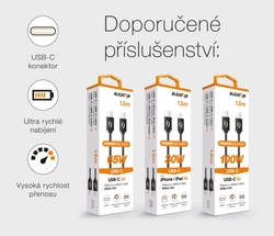 Chytrá síťová nabíječka ALIGATOR GaN, Power Delivery 65W, 2xUSB-C, 1xUSB-A, černá