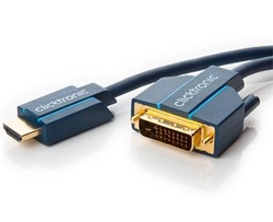 ClickTronic HQ OFC kabel HDMI male <> DVI-D male (24+1), zlacené, 15m