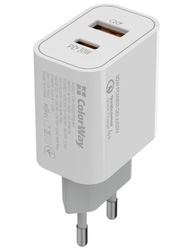 ColorWay CW-CHS037PD-WT, 1x USB a 1x USB-C, 30W, bílá