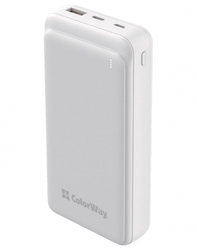 ColorWay powerbanka 20 000mAh, USB QC3.0/ USB-C PD, bílá