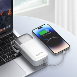 ColorWay powerbanka 30 000mAh, 1x USB QC3.0/ USB-C/ Lightning/ 22,5W/ Bílá