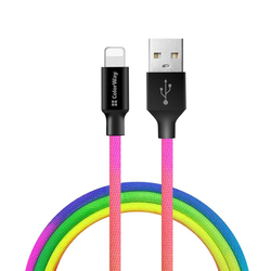 ColorWay USB 2.0 - Lightning kabel 1m 2.4A, vícebarevný